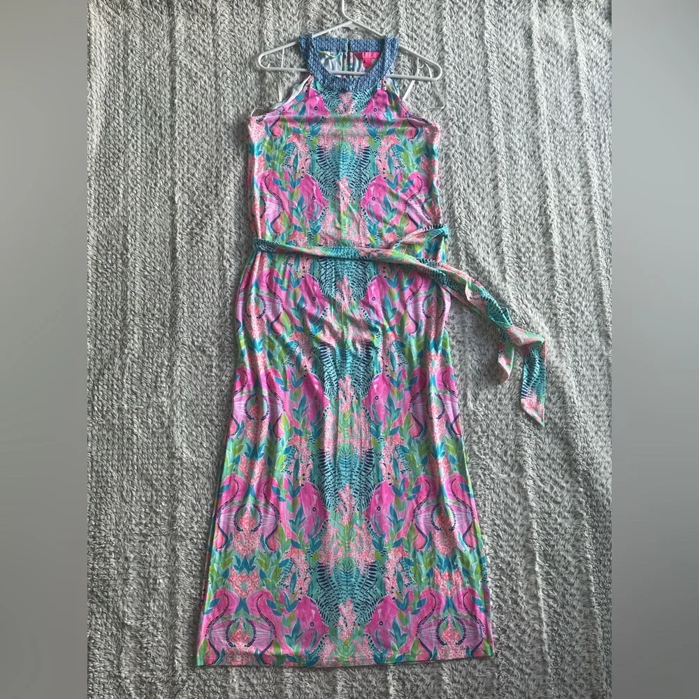 EUC (Worn Once) Lilly Pulitzer Monterrey Maxi Dress Multi Reeflections Print - Picture 1 of 7